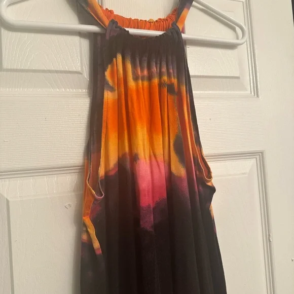Express Orange Pink Tie-Dye Romper - Picture 4 of 13